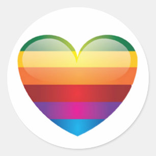 Rainbow Heart Runder Aufkleber