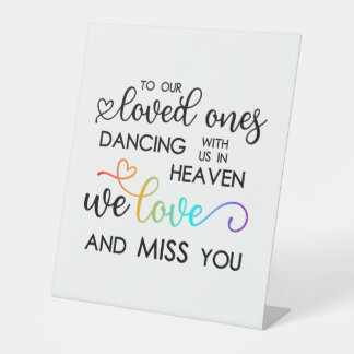 Rainbow Heart Script Dancing in Heaven Wedding Sockelschild