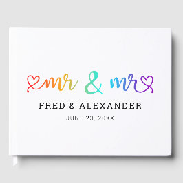 Rainbow Heart Script Mr & Mr. Gay Wedding Gästebuch