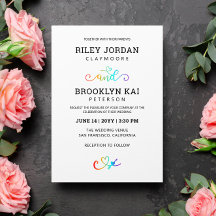 Rainbow Heart Script Niedlich LGBT Wedding