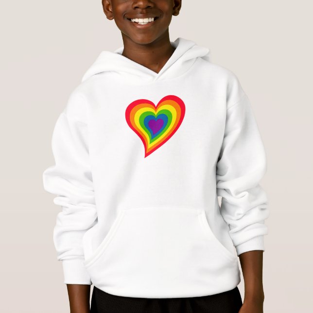Rainbow Heart Shirt - wählen Sie Stil & Farbe (Vorderseite)
