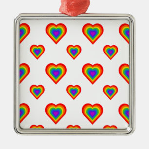 Rainbow Heart Silbernes Ornament