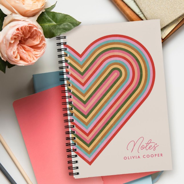 Rainbow Heart Spiral Notebook - Pink Notizbuch (Von Creator hochgeladen)