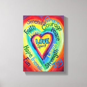 Rainbow Heart Spirit Painting Wrapped Canvas Art Leinwanddruck