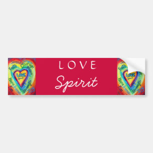 Rainbow Heart Spirit Words Autoaufkleber