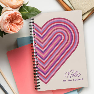 Rainbow Heart Spirituosen Notebook - Pflaume Notizbuch