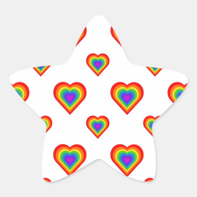Rainbow Heart Stern-Aufkleber (Vorderseite)