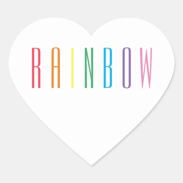 RAINBOW Heart Stickers (Vorderseite)