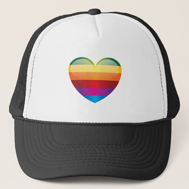 Rainbow Heart Truckerkappe (Vorderseite)