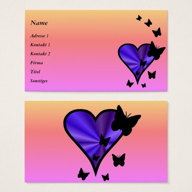 Rainbow Heart und Butterfly (Vorne & Hinten)
