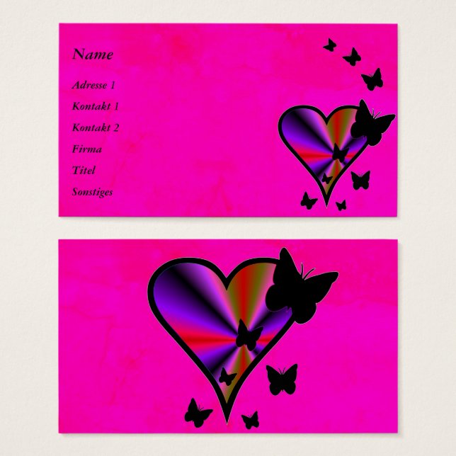 Rainbow Heart und Butterfly (Vorne & Hinten)