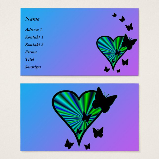 Rainbow Heart und Butterfly (Vorne & Hinten)