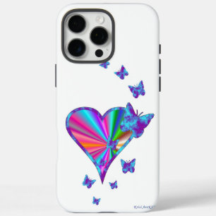 Rainbow Heart und Butterfly iPhone 16 Pro Max Hülle