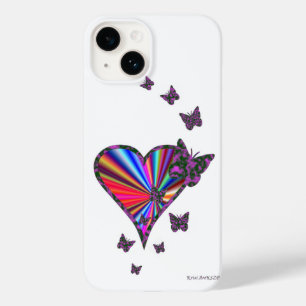 Rainbow Heart und Butterfly Case-Mate iPhone 14 Hülle