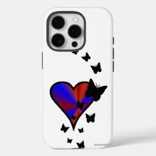 Rainbow Heart und Butterfly iPhone 16 Pro Hülle