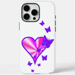 Rainbow Heart und Butterfly iPhone 16 Pro Max Hülle