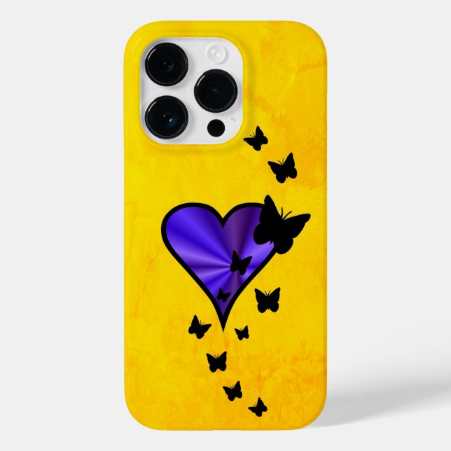 Rainbow Heart und Butterfly Case-Mate iPhone Hülle (Rückseite)