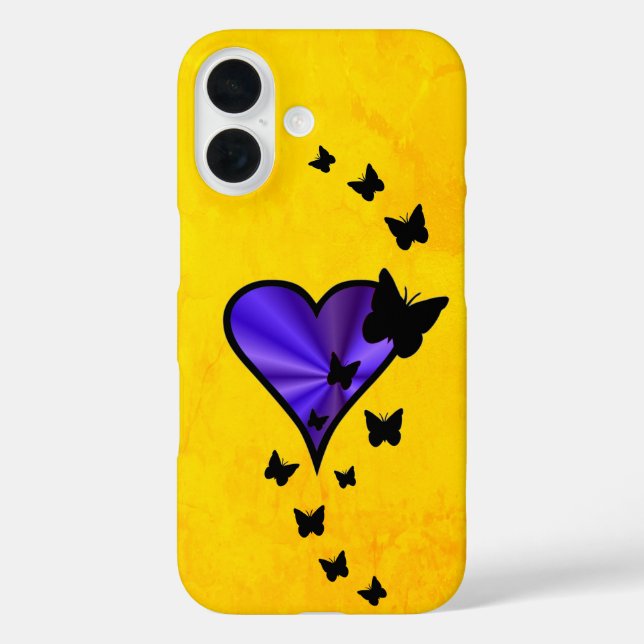Rainbow Heart und Butterfly Case-Mate iPhone Hülle (Rückseite)