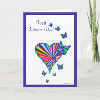 Rainbow Heart und Butterfly Feiertagskarte