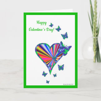 Rainbow Heart und Butterfly Feiertagskarte