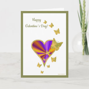 Rainbow Heart und Butterfly Feiertagskarte