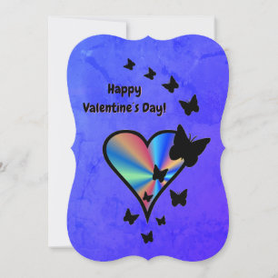Rainbow Heart und Butterfly Feiertagskarte