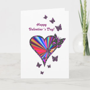 Rainbow Heart und Butterfly Feiertagskarte
