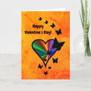 Rainbow Heart und Butterfly Feiertagskarte