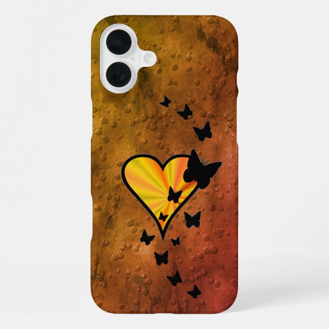 Rainbow Heart und Butterfly iPhone Hülle (Rückseite)