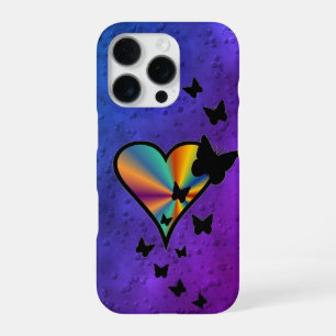 Rainbow Heart und Butterfly iPhone 16 Pro Hülle