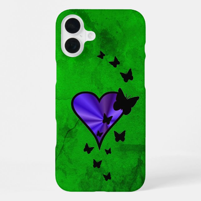 Rainbow Heart und Butterfly iPhone Hülle (Rückseite)