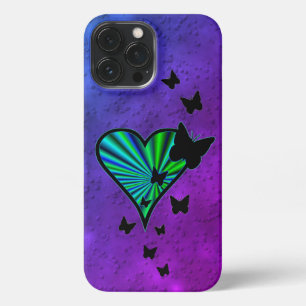 Rainbow Heart und Butterfly iPhone 13 Pro Max Hülle
