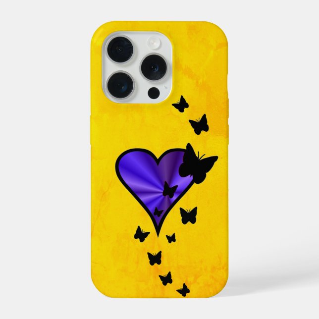 Rainbow Heart und Butterfly iPhone Hülle (Rückseite)