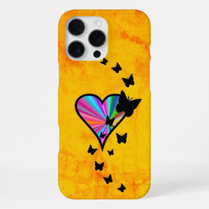Rainbow Heart und Butterfly iPhone 16 Pro Max Hülle