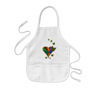 Rainbow Heart und Butterfly Kinderschürze