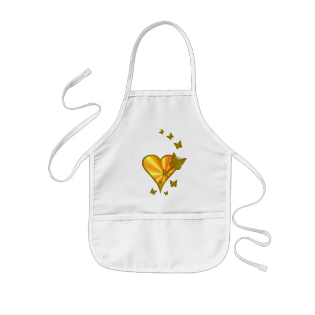 Rainbow Heart und Butterfly Kinderschürze (Vorne)