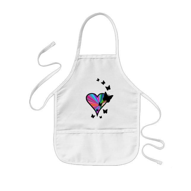 Rainbow Heart und Butterfly Kinderschürze (Vorne)