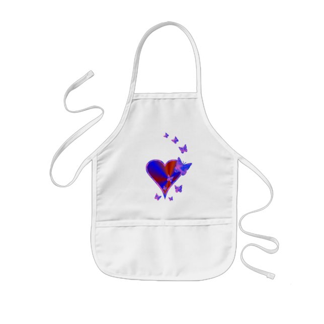 Rainbow Heart und Butterfly Kinderschürze (Vorne)