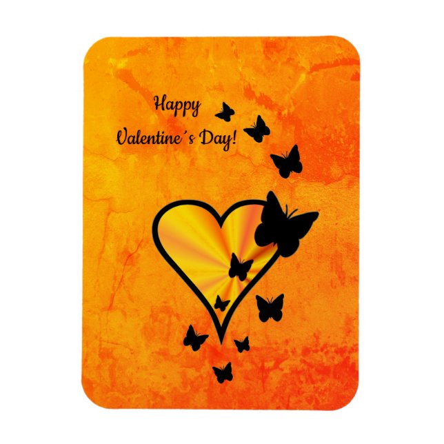 Rainbow Heart und Butterfly Magnet (Vertikal)
