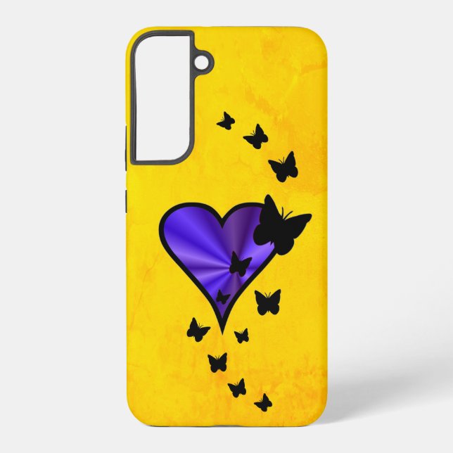 Rainbow Heart und Butterfly Samsung Galaxy Hülle (Rückseite)