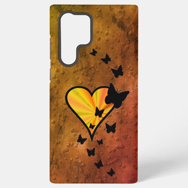 Rainbow Heart und Butterfly Samsung Galaxy Hülle (Rückseite)