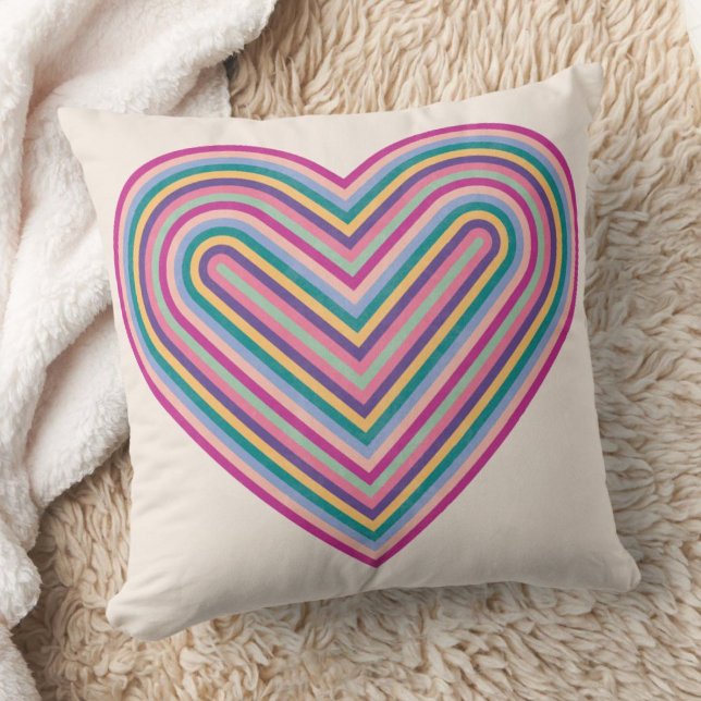 Rainbow Heart Valentine's Day Pillow - Lila Kissen (Von Creator hochgeladen)