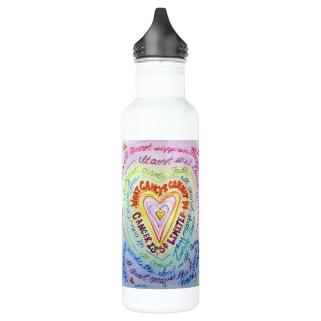 Rainbow Heart, was Krebs nicht kann Trinkflasche (Links)