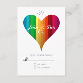 Rainbow Heart Wedding RSVP