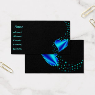 Rainbow Heart with Stars Business Cards