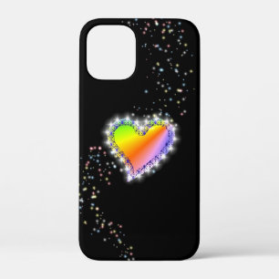 Rainbow Heart with Stars on black Case-Mate iPhone Hülle