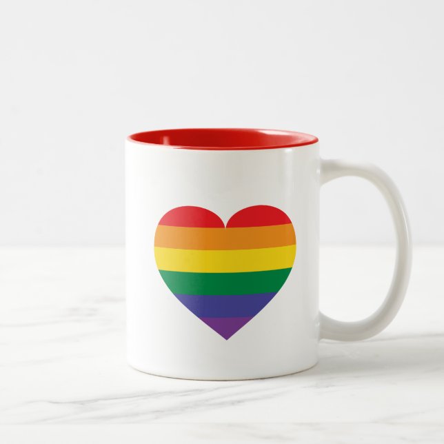 Rainbow Heart Zweifarbige Tasse (Rechts)