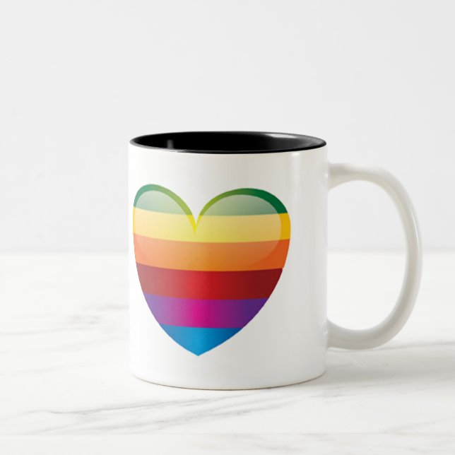 Rainbow Heart Zweifarbige Tasse (Rechts)