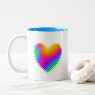 Rainbow Heart Zweifarbige Tasse