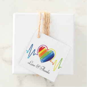 Rainbow Heartbeat Artistic Abstrakt Gay Pride Ta Geschenkanhänger